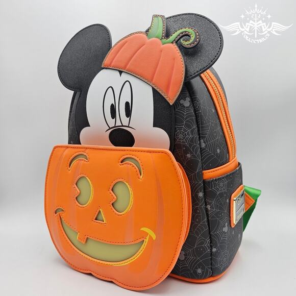Loungefly Disney Mickey Halloween Pumpkin Light-up Mini Backpack & Wallet Set main image 5